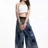 HaremPants.com Paisley Mandalas Palazzo Style Harem Pants In Gray Women's