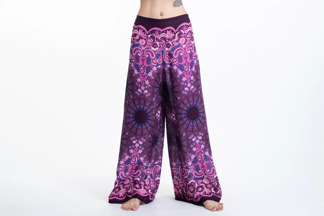 HaremPants.com Paisley Mandalas Palazzo Style Harem Pants In Purple Women's 4 HaremPants.com Paisley Mandalas Palazzo Style Harem Pants In Purple Women's