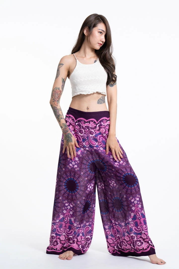HaremPants.com Paisley Mandalas Palazzo Style Harem Pants In Purple Women's 3 HaremPants.com Paisley Mandalas Palazzo Style Harem Pants In Purple Women's