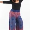HaremPants.com Plus Size Geometric Mandalas Palazzo Style Harem Pants In Blue Women's