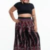 HaremPants.com Plus Size Paisley Feathers Palazzo Style Harem Pants In Black