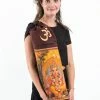 HaremPants.com Handmade Bags Maroon Embroidered Ohm + Ganesha Print Cotton & Hemp Yoga Mat Bag