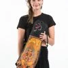 HaremPants.com Black Harem Pants Black Embroidered Ohm + Ganesha Print Cotton & Hemp Yoga Mat Bag