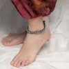 HaremPants.com Hand Made Fair Trade Anklet Double Strand Brass Beads Blue Blue Harem Pants