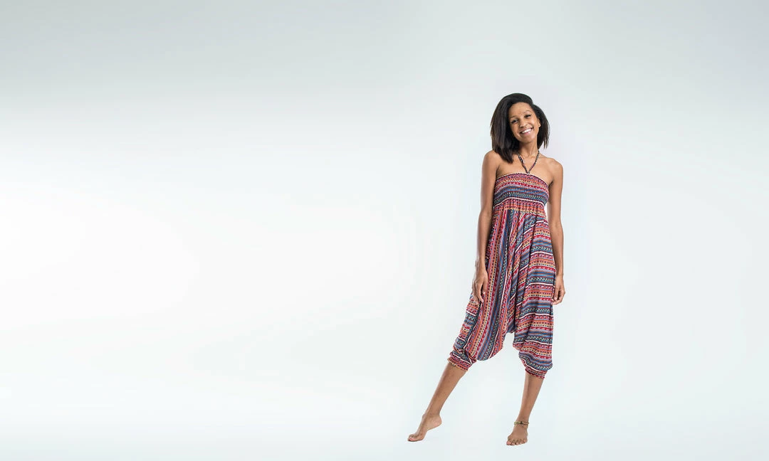 HaremPants.com Aztec Stripes Jumpsuit Harem Pants In Peach Women's 4 HaremPants.com Aztec Stripes Jumpsuit Harem Pants In Peach Women's