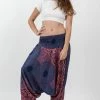 HaremPants.com Women's Geometric Mandalas Jumpsuit Harem Pants In Blue