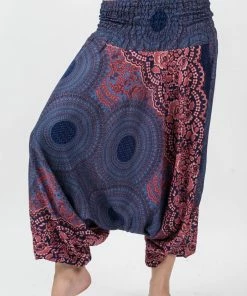 HaremPants.com Women's Geometric Mandalas Jumpsuit Harem Pants In Blue 7 HaremPants.com Women's Geometric Mandalas Jumpsuit Harem Pants In Blue