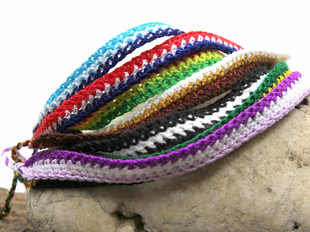 HaremPants.com Friendship Woven String Bracelet 6 Pcs. PACK 5 HaremPants.com Friendship Woven String Bracelet 6 Pcs. PACK