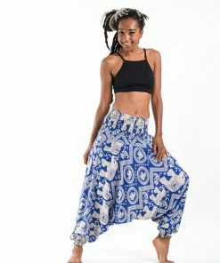 HaremPants.com Imperial Elephant Jumpsuit Elephant Pants In Blue