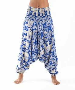 HaremPants.com Imperial Elephant Jumpsuit Elephant Pants In Blue