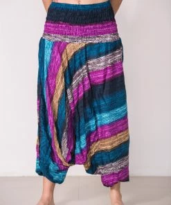 HaremPants.com Boho Blue Striped Jumpsuit Women's Harem Pants