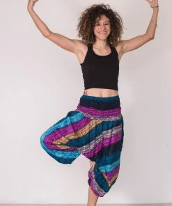 HaremPants.com Boho Blue Striped Jumpsuit Women's Harem Pants