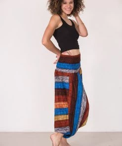 HaremPants.com Boho Rust Striped Jumpsuit Women's Harem Pants