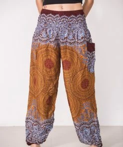HaremPants.com Geometric Mandalas Women's Harem Pants In Bronze