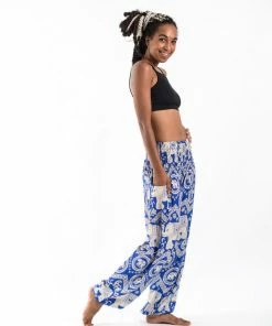 HaremPants.com Imperial Elephant Women's Elephant Pants In Blue