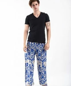 HaremPants.com Imperial Elephant Men's Elephant Pants In Blue