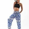 HaremPants.com Imperial Elephant Women's Elephant Pants In Blue