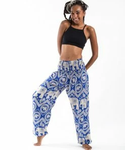 HaremPants.com Imperial Elephant Women's Elephant Pants In Blue