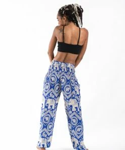 HaremPants.com Imperial Elephant Women's Elephant Pants In Blue