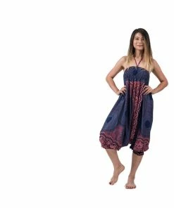 HaremPants.com Women's Geometric Mandalas Jumpsuit Harem Pants In Blue