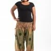 HaremPants.com Plus Size Geometric Mandalas Women's Harem Pants In Olive