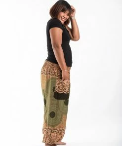 HaremPants.com Plus Size Geometric Mandalas Women's Harem Pants In Olive 8 HaremPants.com Plus Size Geometric Mandalas Women's Harem Pants In Olive