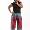 HaremPants.com Plus Size Geometric Mandalas Women's Harem Pants In Red