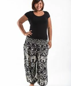 HaremPants.com Plus Size Imperial Elephant Women's Elephant Pants In Black