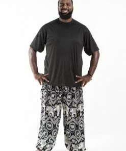 HaremPants.com Plus Size Imperial Elephant Men's Elephant Pants In Black