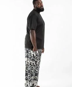 HaremPants.com Plus Size Imperial Elephant Men's Elephant Pants In Black
