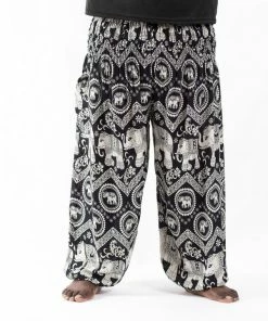 HaremPants.com Plus Size Imperial Elephant Men's Elephant Pants In Black
