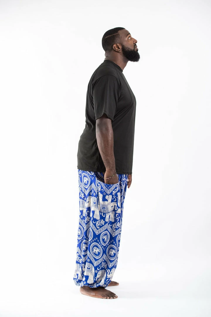 HaremPants.com Plus Size Imperial Elephant Men's Elephant Pants In Blue 5 HaremPants.com Plus Size Imperial Elephant Men's Elephant Pants In Blue
