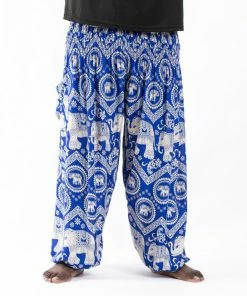HaremPants.com Plus Size Imperial Elephant Men's Elephant Pants In Blue 6 HaremPants.com Plus Size Imperial Elephant Men's Elephant Pants In Blue