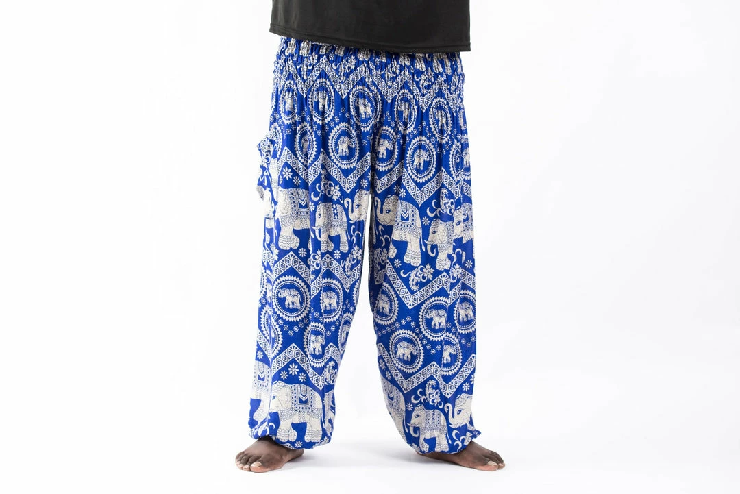 HaremPants.com Plus Size Imperial Elephant Men's Elephant Pants In Blue 4 HaremPants.com Plus Size Imperial Elephant Men's Elephant Pants In Blue