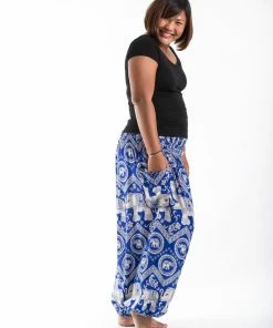 HaremPants.com Plus Size Imperial Elephant Women's Elephant Pants In Blue
