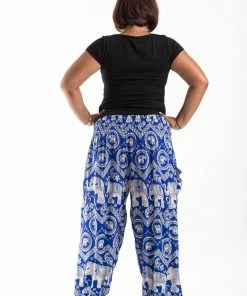 HaremPants.com Plus Size Imperial Elephant Women's Elephant Pants In Blue
