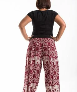 HaremPants.com Plus Size Imperial Elephant Women's Elephant Pants In Red
