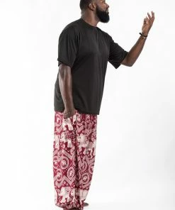 HaremPants.com Plus Size Imperial Elephant Men's Elephant Pants In Red 7 HaremPants.com Plus Size Imperial Elephant Men's Elephant Pants In Red