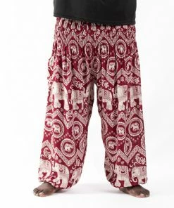 HaremPants.com Plus Size Imperial Elephant Men's Elephant Pants In Red